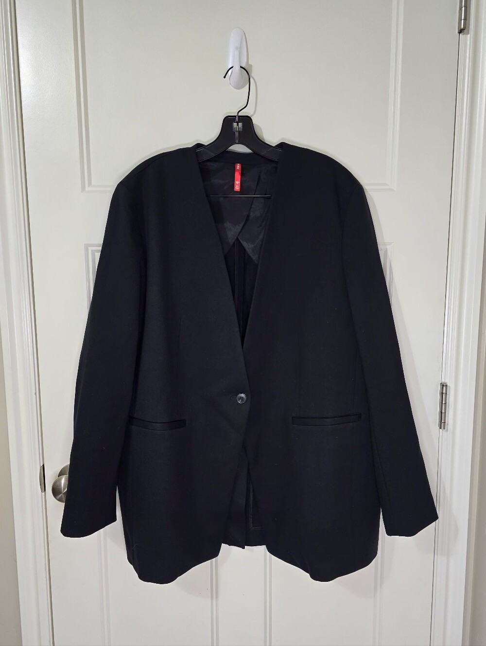 Spanx Perfect Collarless Blazer Black Ponte Knit Women's 1X Career Office Jacket - Picture 4 of 12